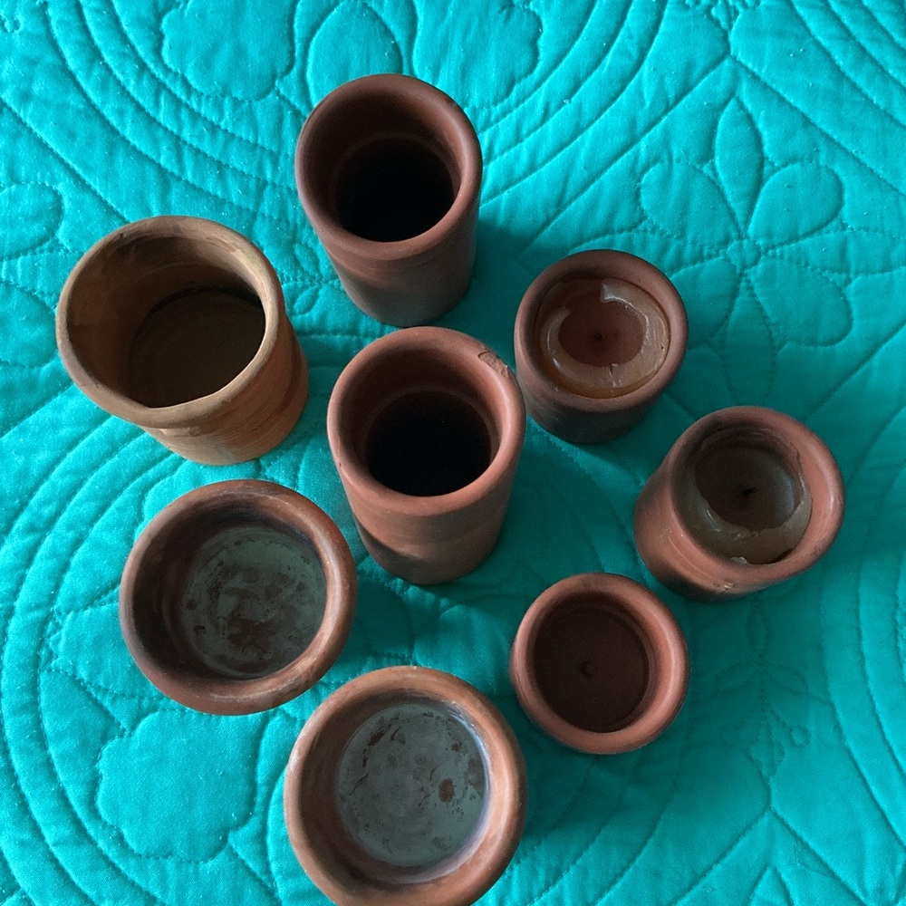 Terracotta Candle Holders Set 8 pieces